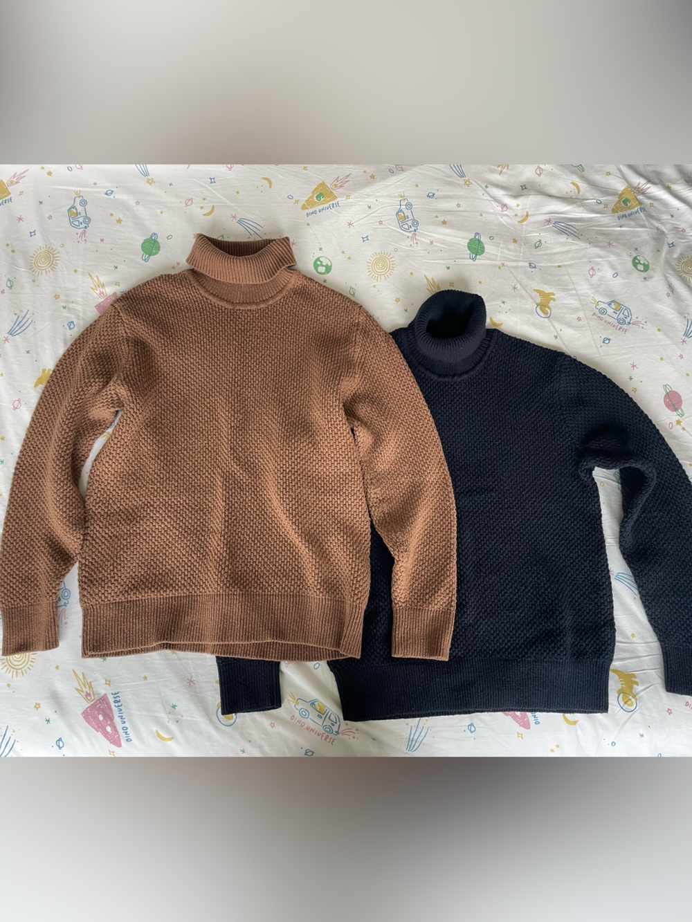 Uniqlo Brown and Black Men's Turtleneck Sweaters Bundle